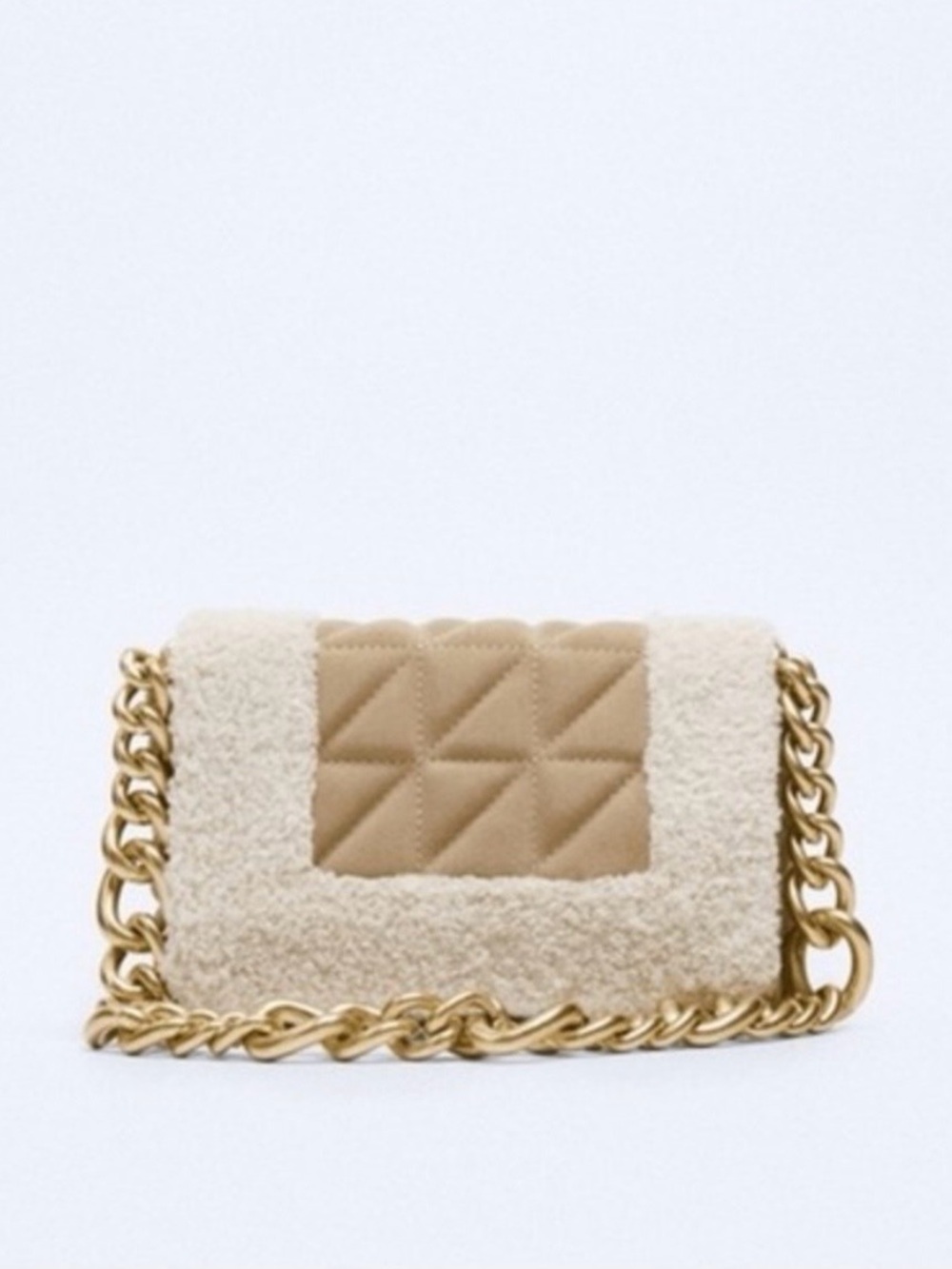 NWT Zara Faux Suede Quilted Bag